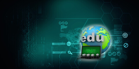 3d illustration education text with graduation cap
