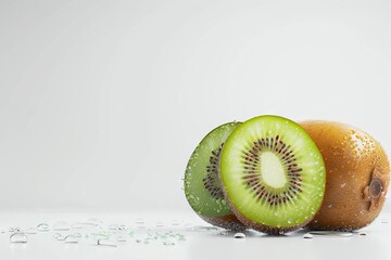 Kiwi Slices with Water Droplets