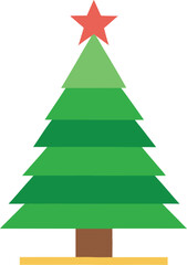 Christmas tree simple vector illustration