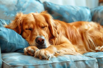 Dog resting on a comfy couch