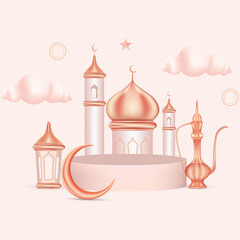 3d Islamic Podium for product presentation Ramadan Sale