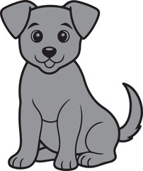 Fototapeta premium Cute sitting dog vector art illustration with a white background
