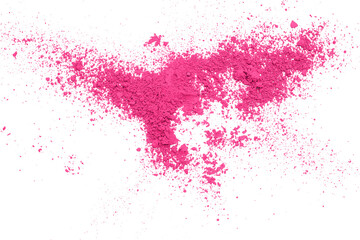 Pink powder isolated on transparent background.