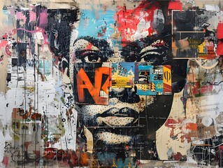 Fototapeta premium Dynamic Graffiti-Inspired Street Art Mural with Vibrant Colors and Urban Culture References