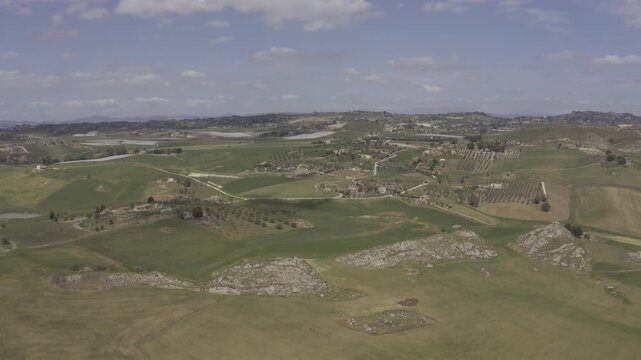 Aerial, Landscapes Around Lago di Prizzi, Sicily, Italy