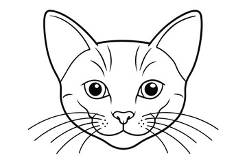 Cat head line art illustration Design Concepts