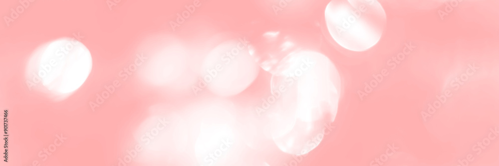 Wall mural blurred lights pink background, banner texture. abstract bokeh with soft light header. wide screen w