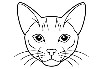 Cat head line art illustration Design Concepts
