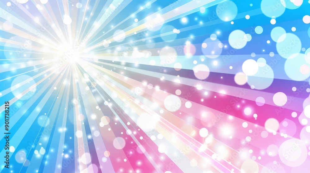 Poster a 3d rendering depicting fast moving stripe lines with glowing sun flare. the concept represents bus