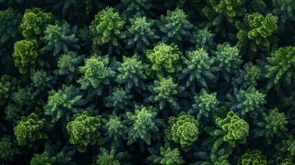Lush Green Forest Canopy Under Bright Summer Sunlight Captured From Above. Generative AI