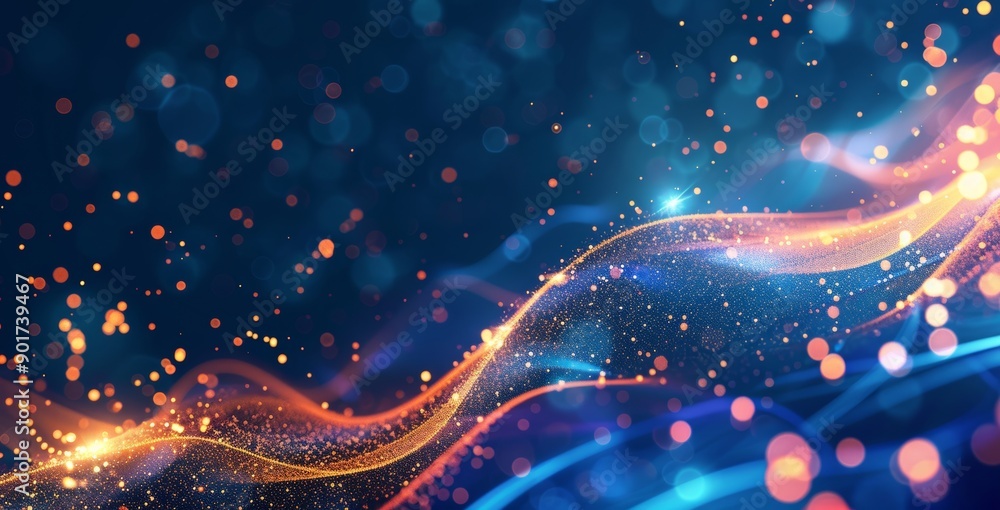 Poster concept of internationalization, social network or business big data connection technology, abstract