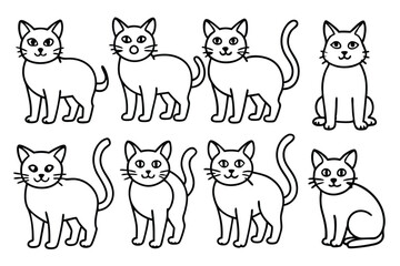 Cat line art illustration Design Concepts