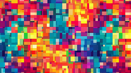 Pop colorful pixel mosaic seamless pattern. background in pop art retro comic style.