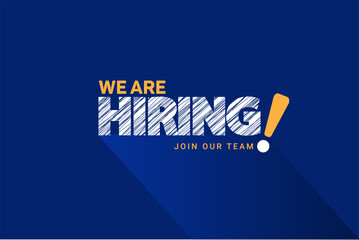 Vector we are hiring banner. Hiring recruitment design. We are hiring join our team announcement