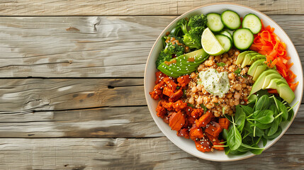 A bowl of food with a variety of vegetables and beans
