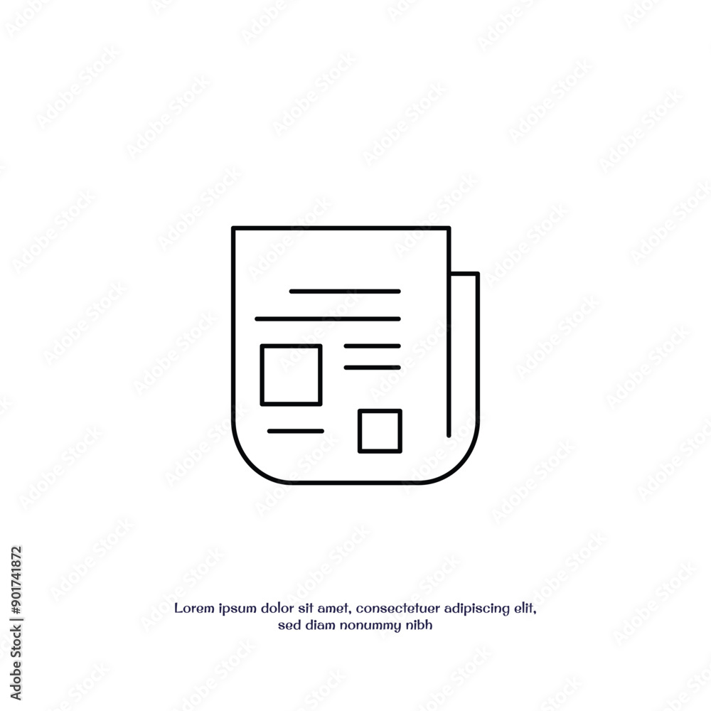 Poster news paper thin outline icon vector design good for web or mobile app