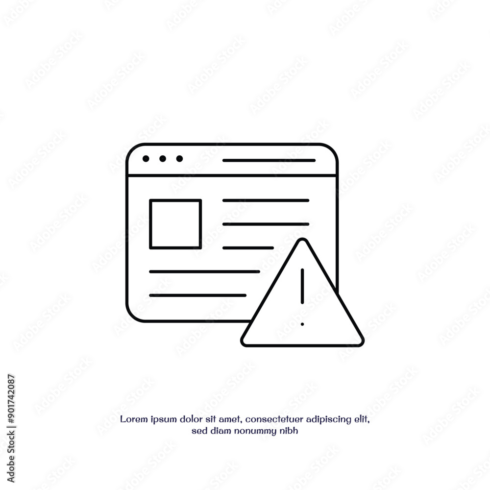 Poster web news thin outline icon vector design good for web or mobile app