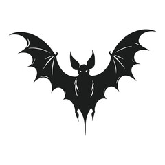 Dark Halloween bat vector silhouette for spooky projects