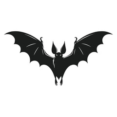 Flying bat silhouette vector for haunting Halloween themes
