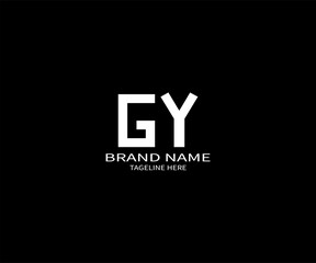 Fototapeta premium GY letter logo design on black background. GY creative initials letter logo concept. GY letter design.