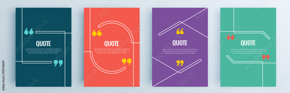 Poster quote frames blank templates set. text in brackets, citation empty speech bubbles, quote bubbles. te