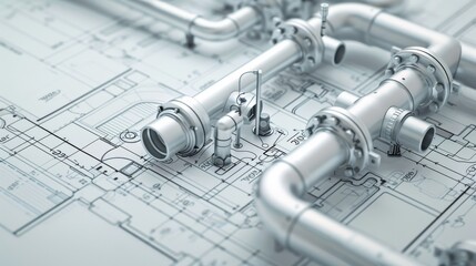 plumbing architect drawing design blueprint