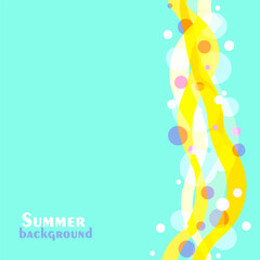 Wavy lines and dots background. Abstract design element for poster or banner. Colorful vector illustration