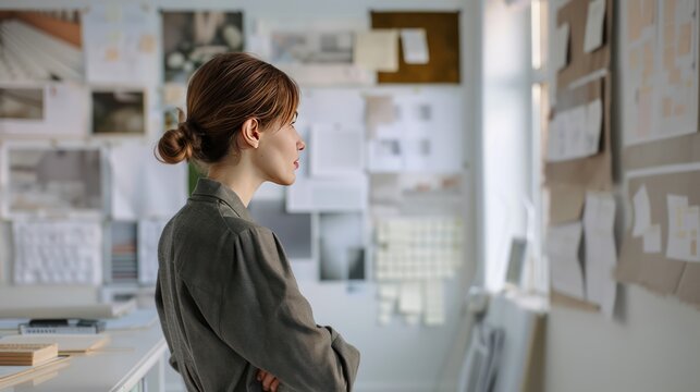 An interior designer overseeing the implementation of a design project