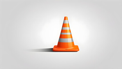 Orange traffic buoy logo on white background. Generative AI