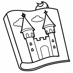 Halloween fairy tale book  Silhouette Vector Illustration
