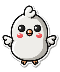 Cute chicken duck hand drawn flat stylish cartoon sticker icon