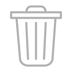 Trash Vector Line Grey Icon Design