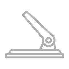 Punching Machine Vector Line Grey Icon Design