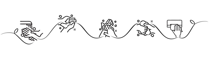 Illustration of handwash, tutorial handwash, icon, poster of lifecare