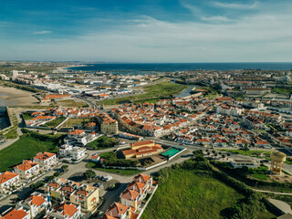 Rock formations of the Papoa island in the site of geological interest of the cliffs of the Peniche peninsula, portugal