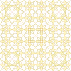 Seamless pattern with floral ornament shapes arranged symmetrically and repeatedly. Suitable for various decoration purposes such as textiles, fabrics, wallpapers, backdrops, etc.