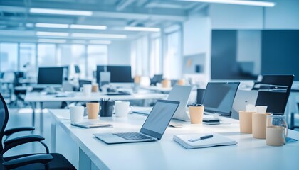 Modern office and communication network concept. Statistics of business. Management strategy.