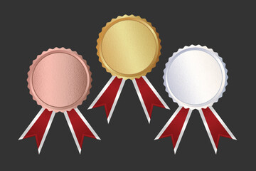 empty medals, first, second, third place medals in vector