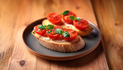 spanish vegetarian tapas pan con tomate, AI generated