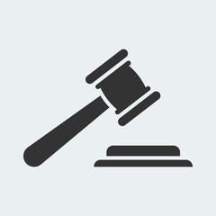 Judgement, Justice, Judge gavel vector design icon