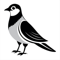 Vector Illustration Silhouette Beautiful Birds collection isolated on a white background