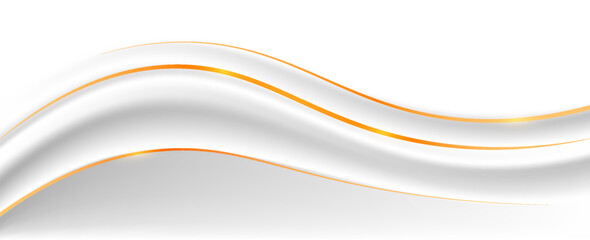 Abstract white grey gold line wave luxury premium background vector illustration.