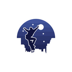 Templet design of skateboard logo and t-shirt