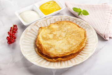 Sweet homemade thick baked pancakes
