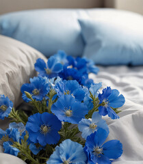 bouquet of blue flowers
