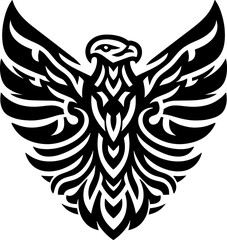 Fototapeta premium tribal Tattoo art design of eagle logo silhouette 
