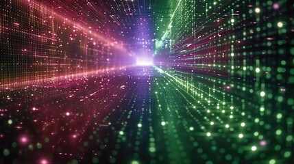 Holographic Interface, This background showcases a transparent holographic grid interface with virtual buttons and data streams. The grid is composed of thin. Generative AI.