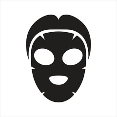 Facial sheet mask icon. Cosmetic fabric mask icon
