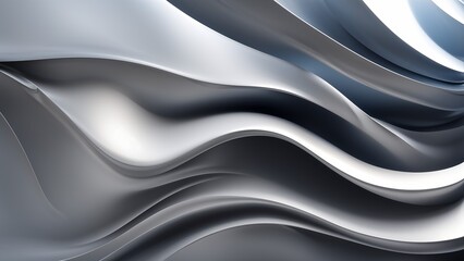 A silver and white wave pattern with a silver and white background
