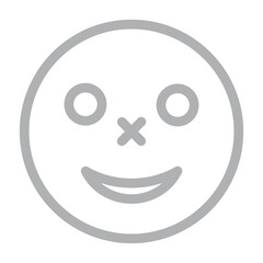 emoji smile Vector Line Grey Icon Design